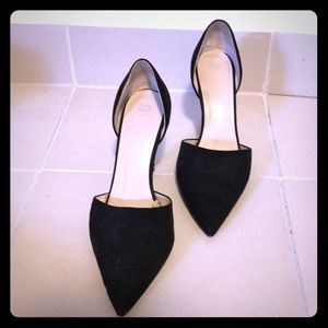 Black suede heels